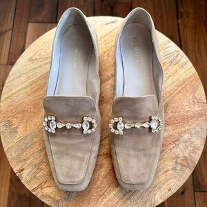 KOKO + PALENKI Believe Embellished Tan Loafers sz: 9